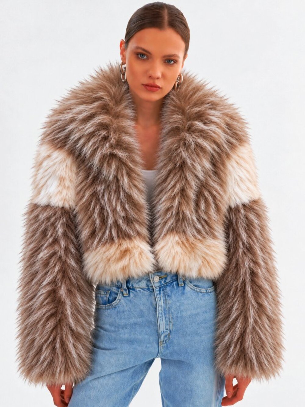 💋UBER GORGE!💋 BOHO Janis Joplin Vibe Luxe Faux Topped Fox & Rabbit Fur Jacket